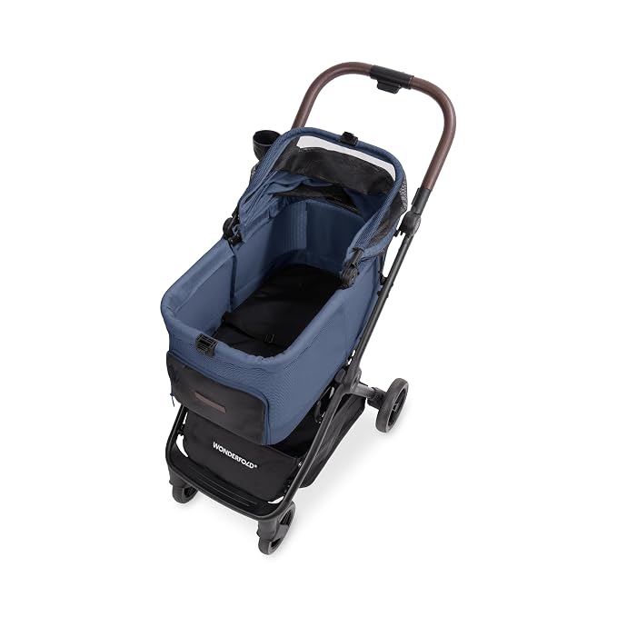 WonderFold Bella Pet Stroller for Small/Medium Pets - Autofold Technology: One-Hand Quick Fold - HARBOR
