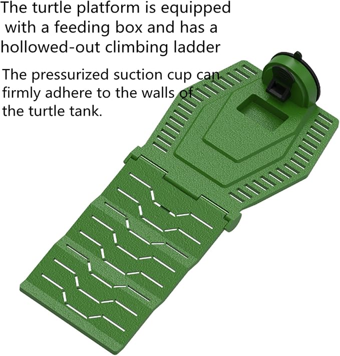 Turtle Resting Basking Platform, Turtles Ramp Tortoise Foldable Climbing Ladder Resting Terrace for Frog Terrapin Reptiles Amphibian Habitat Hideouts Aquarium Floating Dock (Green, S)