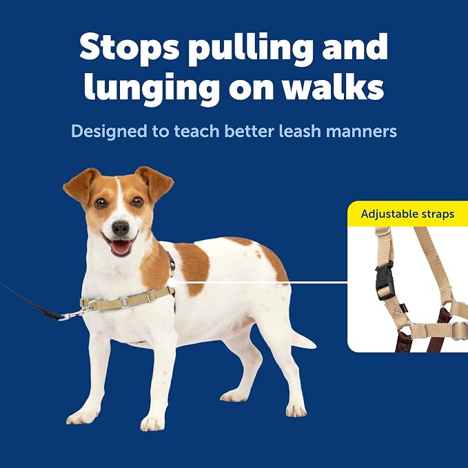 PetSafe Easy Walk Harness, No Pull Dog Harness, Fawn, Small | Patented Martingale Loop Gives Gradual Shoulder Pressure to Stop Pulling, Front-Chest Leash Clip Prevents Gagging
