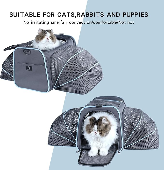 A4Pet Airline Approved Cat Carrier Dog Carriers, Soft-Sided Portable Pet Travel Washable Carrier for Cats
