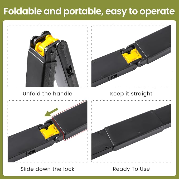 Dog Pooper Scooper 32in - Long Handle with Bag Attachment, Yellow | Made of lightweight ABS plastic. Ideal for large dogs & yard pickup. Includes bag attachment for hands-free cleanup.