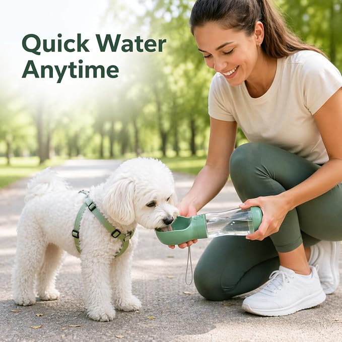 Portable Dog Water Bottle, Leak Proof Pet Water Dispenser for Walking, Travel, Hiking and Outdoor Use, 350ml