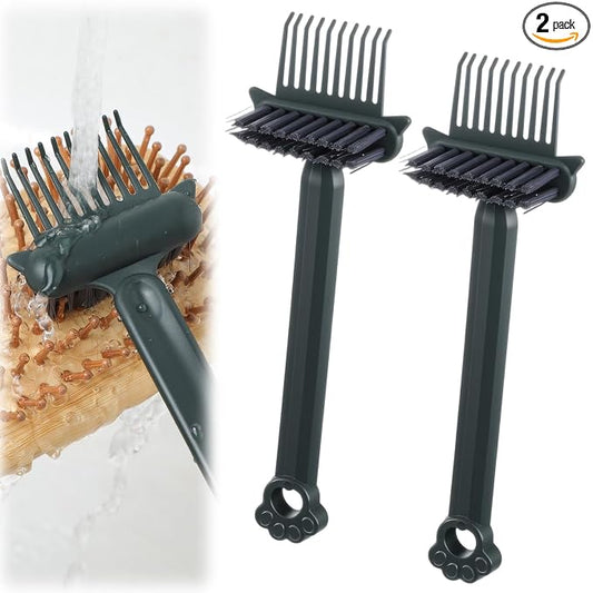2-in-1 Hair Brush Cleaner Tool Comb Cleaners Portable Hair Brush Cleaning Rake Hairbrush Cleaner Solution with Pick Bristles for Effortlessly Removes Home Salon Travel Use