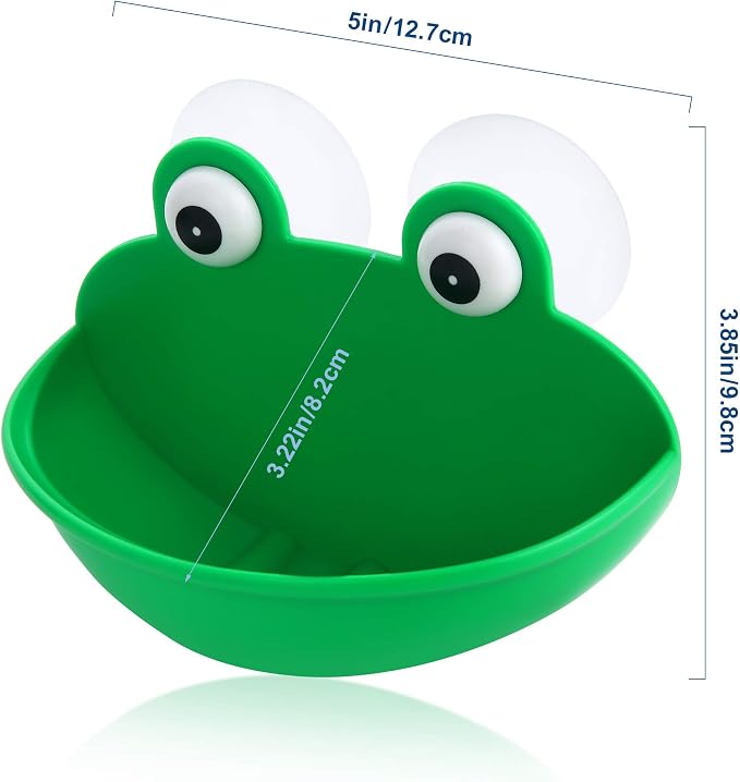 Pensino Frog Habitat Frog Dish Holder with Suction Cup, Frog Terrarium Cute Fish Tank Decoration for Tree Frog Toad Tadpole Small Aquatic Animal(2PC)