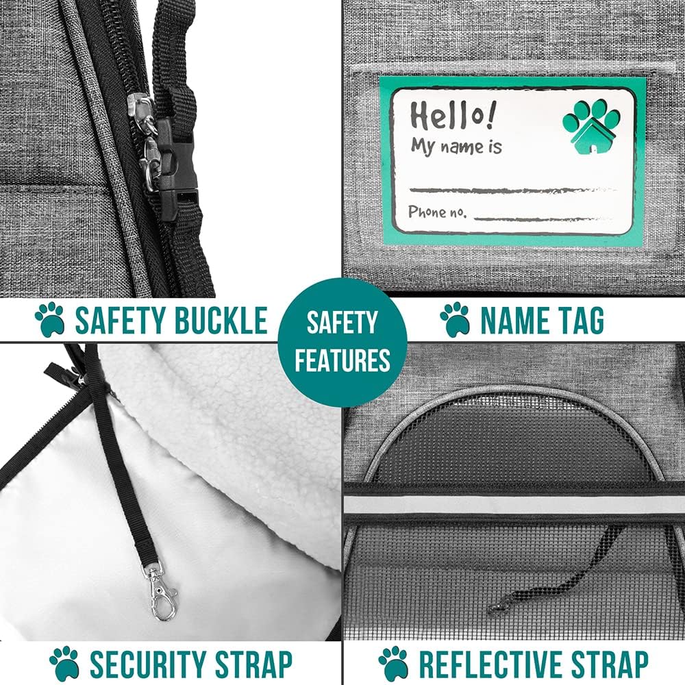 PetAmi Airline Approved Pet Carrier for Cat, Soft Sided Dog Carrier for Small Dog, Cat Travel Supplies Accessories Indoor Cat, Ventilated Pet Carrying Bag Medium Large Kitten Puppy, Small Heather Gray