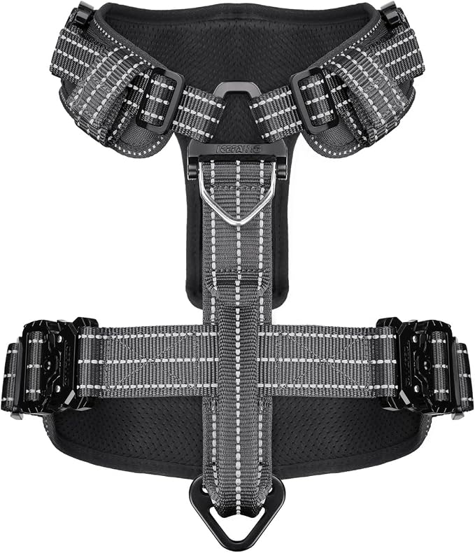 ICEFANG Dog Halter Harness with Metal Buckles,Dog Strap Vest for Medium Dogs