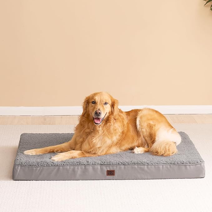EHEYCIGA Orthopedic Dog Bed Extra Large with Removable Washable Cover, 50IN | Egg Crate Foam Support, Durable Oxford fabric, Non-Slip Bottom, Machine Washable, Soft Waterproof Plush Pet Bed Mat For Crate