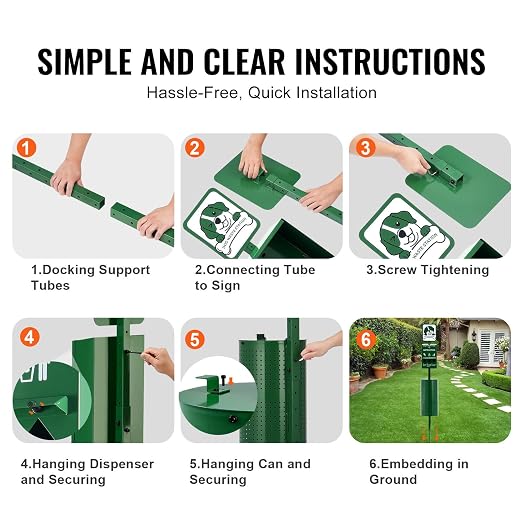 Happybuy Dog Waste Station, Commercial Pet Poop Station, 11.5 Gallon Waste Bin with 50 Can Liners, Bag Dispenser & 600 Waste Bags, Outdoor Dog Waste Disposal System for Backyard Use