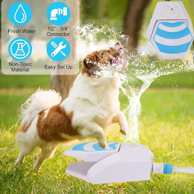 Generic Dog Step On Water Fountain Large Capacity Self Press Outdoor Pet Sprinkler for Hydrating Dogs On the Go