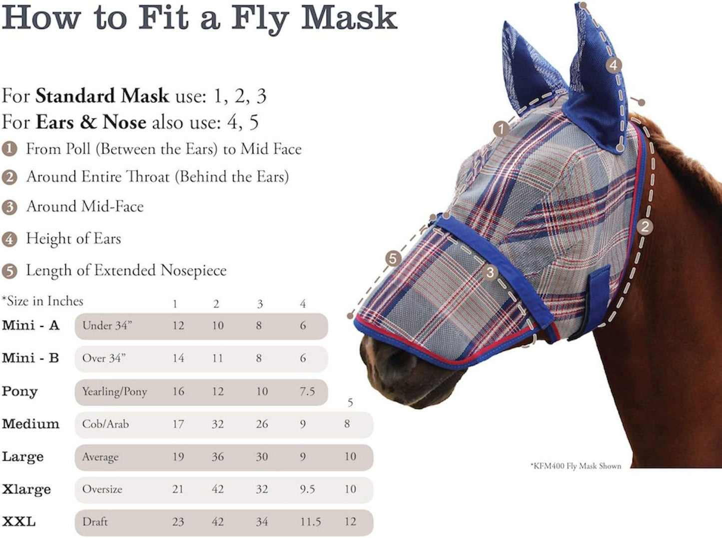 Kensington Fly Mask with Fleece Trim for Horses — Protects Face and Eyes from Flies and Sun Rays While Allowing Full Visibility — Breathable and Non Heat Transferring, Large, Atlantis