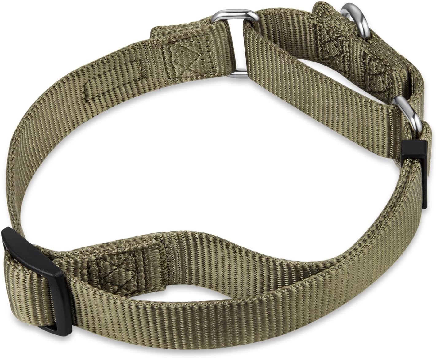 Hyhug Martingale Dog Collar Without Buckle: Escape-Proof, No Slip Heavy Duty Nylon, Colorfast Adjustable Pet Supplies for Small Breeds(Small, Military Green)