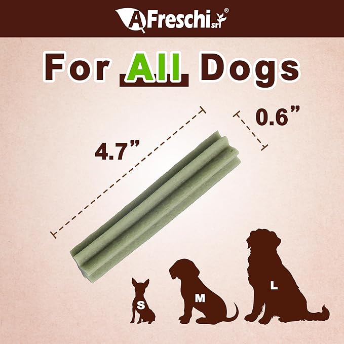A Freschi srl Soft Dental Dog Treats, Natural High-Protein, Healthy & Easily Digestible, Grain-Free Puppy Chews, Human Grade Training & Rewards Dog Snacks, Dental Chews, 24 oz Pack