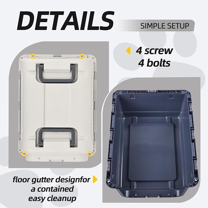 Elevon Plastic Kennels, Plastic Dog Crate, Airline Approved Pet Carrier for Dogs and Cats Longer Traveling, M