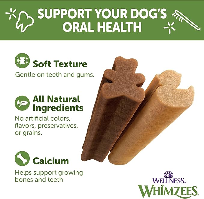 WHIMZEES Wellness Puppy Dog Dental Treats, Medium & Large Size Stick, (14 Count)