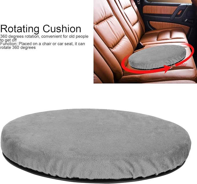 Swivel Seat Cushion Rotating Cushion for Car or Chair, 360 Degree Rotating Seat Cushion Pivot Disc for Easy Transfer, 15.4 Inches in Diameter