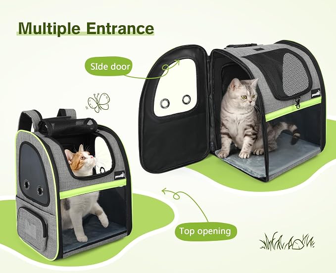pecute Cat Backpack Expandable, Cat Carrier Backpack with Acrylic Window