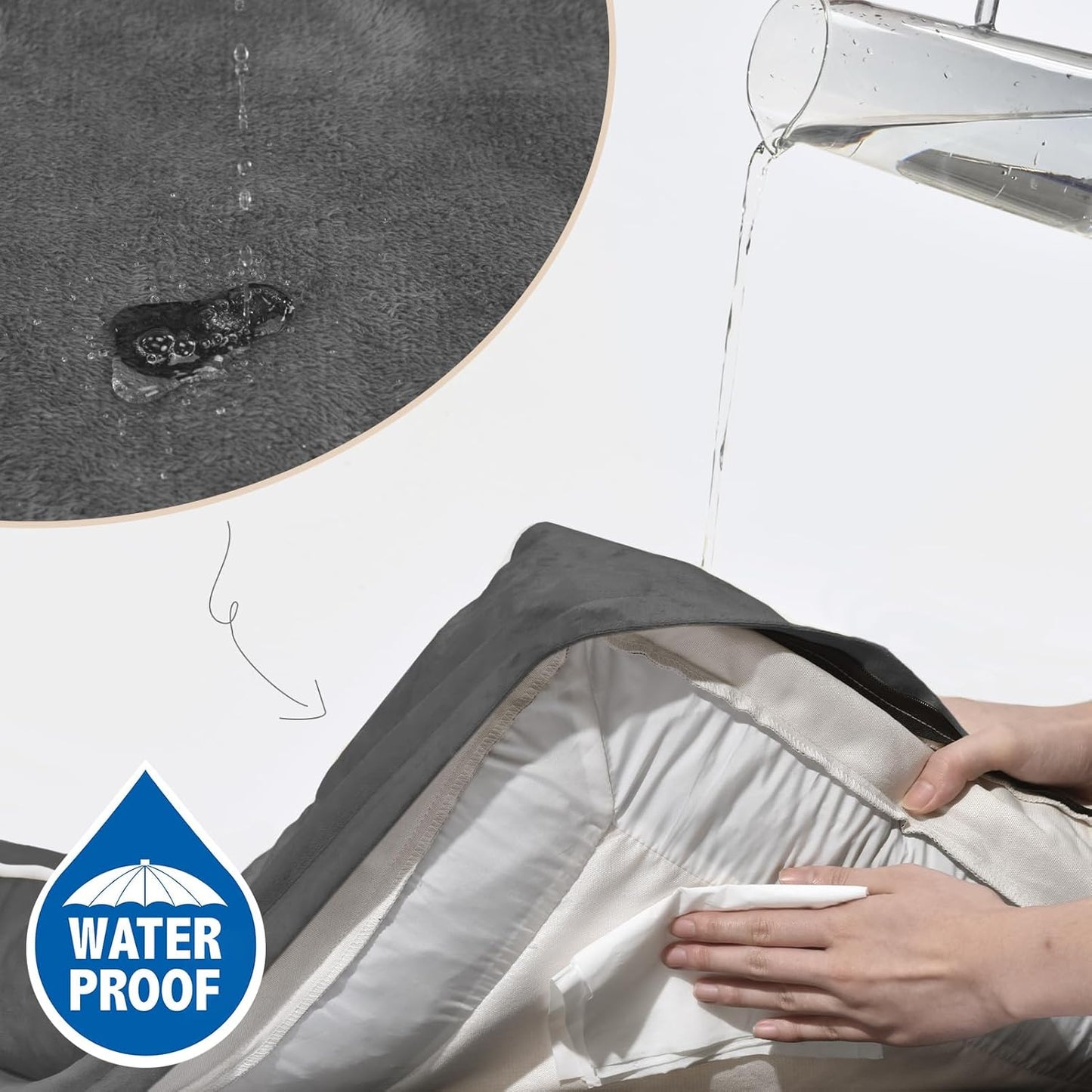 Comfort Expression Small Dog Beds Waterproof Orthopedic Foam Dog Sofa Beds for Medium Dogs Comfy Pet Bed with Washable Removable Cover & Non-Slip Bottom(Small,Dark Grey)