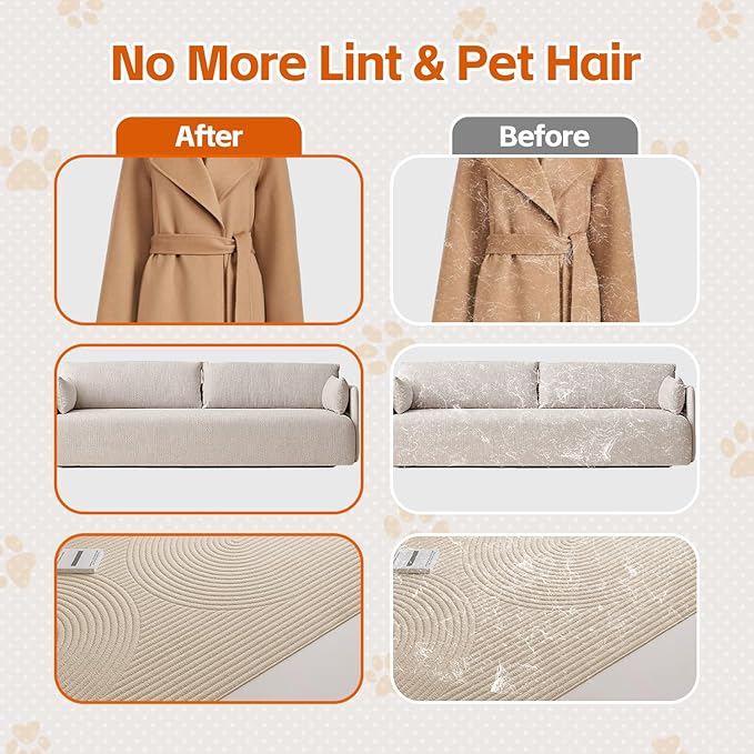 Fancybird Pet Hair Removal Glove, Reusable Pet Hair Remover Tool with Larger Cleaning Space, Electrostatic Pet Hair Gloves for Couch, Carpet, Clothing, Car Seat