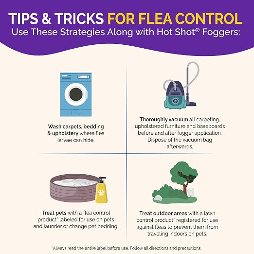 Hot Shot BedBug And Flea Fogger 3 Count-2 Ounce Cans, With Nylar, Inhibits Flea Reinfestation, 6 Pack