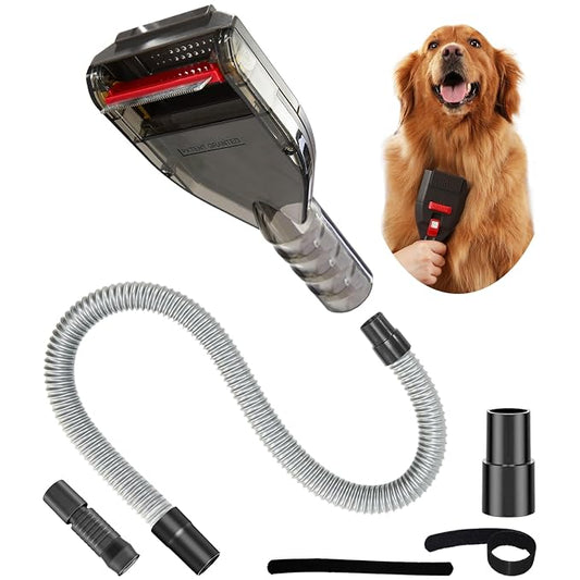 Dog Brush Compatible with Bissell Shark Corded Vacuums, Navigator NV360 Rotator NV501 Rocket HV301 Stratos Series, Pet Hair Shedding Grooming Tool with Long Extension Hose and Adapters