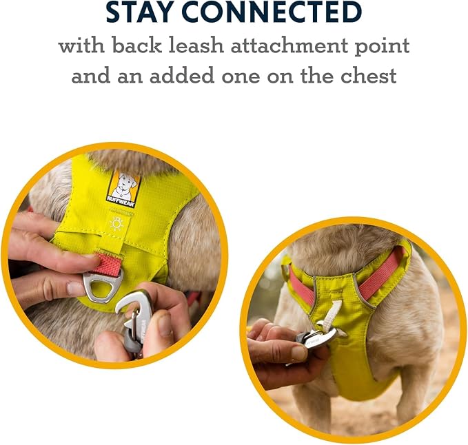 Ruffwear, Hi & Light, Everyday Lightweight Dog Harness, Trail Running, Walking, Hiking, All-Day Wear, Alpenglow Pink, Small