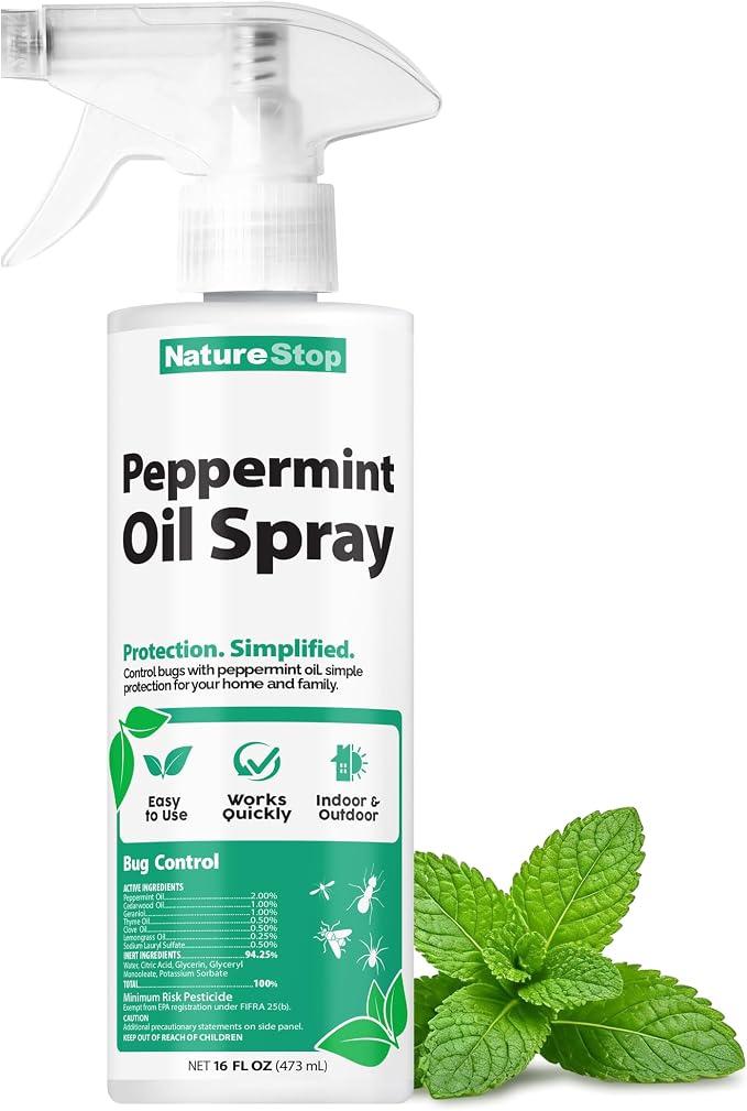 Peppermint Oil Insect Repellent Spray (16oz) | Powerful Peppermint Formula, Pet & Family Friendly, For Household Insects, Indoor & Outdoor Use, Made in USA