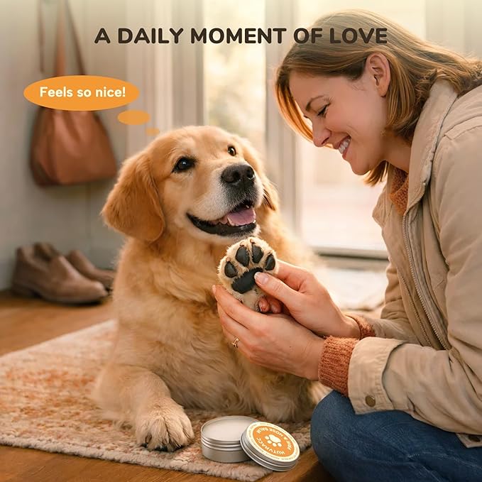 Lick-Safe Dog Paw & Nose Balm | 2.1 oz All Natural Wax with Coconut Oil & Shea Butter | Winter Snow, Road Salt & Hot Pavement Protector | Moisturizer & Soother for Dry, Cracked Pads & Snouts