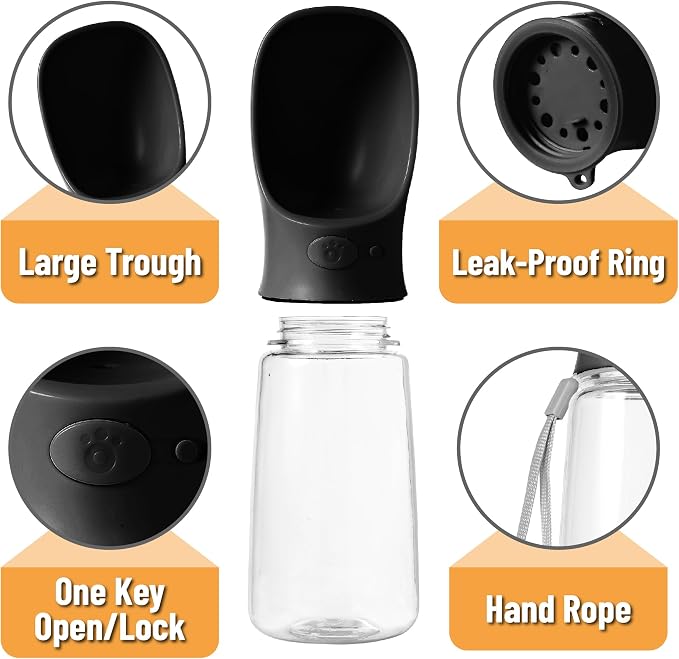 Mr. Pen- Portable Dog Water Bottle, 19 oz, Large | Leak Proof Puppy Water Dispenser with Drinking Feeder for Pets, Outdoor Walking, Hiking, Travel, Not Dishwasher Safe