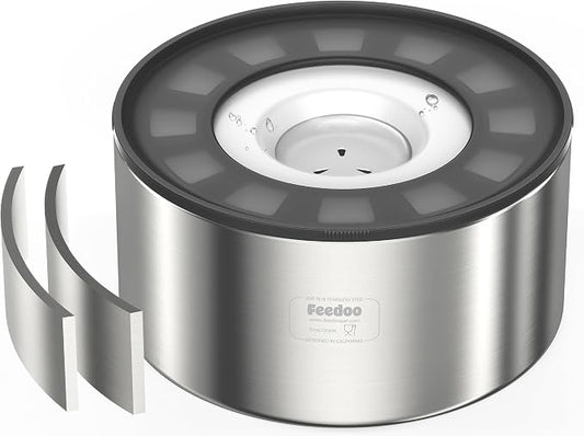 1Gallon No Spill Water Bowl for Dogs, Double-Wall Stainless Steel with Splash-Proof Paws Lid and Floating Disk, Non-Slip Base, Easy to Clean Slow Water Feeder for Large Medium Dogs