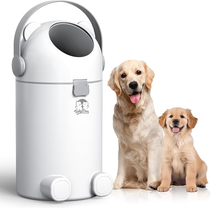 Indoor/Outdoor Pet Waste Station – Advanced Odor-Seal Dog Poop Trash Can with Locking Lid, Portable Handle & Works with ANY Bag – No Expensive Refills Ever!