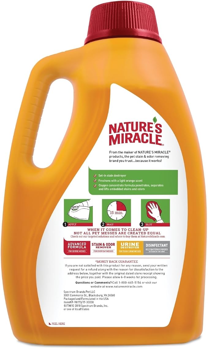 Nature's Miracle Just for Cats 128 Fl Oz and Laundry Boost 32 Oz Pet Stain Removers (2 Items)