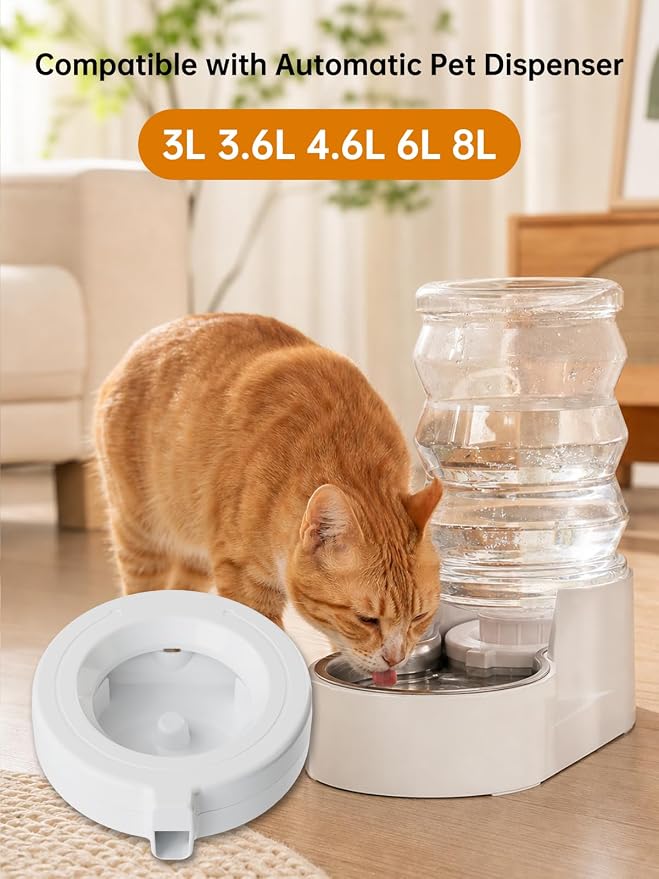 Pet Water Dispenser Replacement Filter, Filters for 3L/3.6L/4.6L/6L/8L Gravity Automatic Dog Water Fountain, Auto-Refill Pet Waterer Filter Replacement, 8 Filters with 1 Brush
