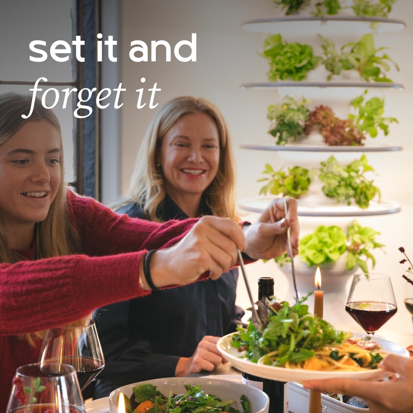 Farmstand Starter Kit with Glow Rings and 24 Seedling Credits | Medium Hydroponic Growing System Kit | Vertical Garden Planter Tower | 4ft 10in Tall