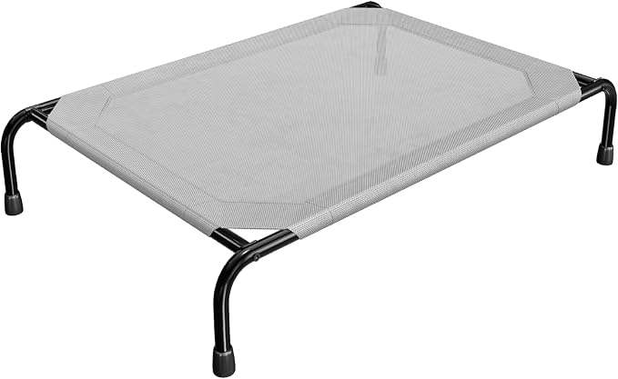 Simple Trending Raised Dog Bed for Large Dogs, Waterproof XL Dog Cot, Grey | Outdoor Cooling Elevated Pet Bed Load 200lb, 47.75" x 30.5"