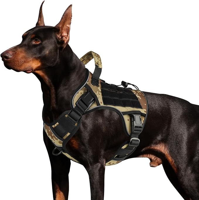 WINGOIN Tactical Dog Harness for Large Dogs,Heavy Duty No Pull Dog Harness | with Handle,Adjustable Reflective,Military K9 Style,Big Size Dog Vest,for German Shepherd,for Walking Training Hunting