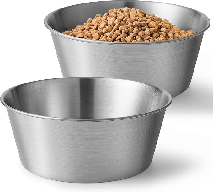 Heavy-Duty Stainless Steel Dog Bowl - Food Grade 304, Rustproof & BPA Free - Easy to Clean, Dishwasher Safe -Large (64oz, 8 Cups) Sizes for Dogs 80-110lbs