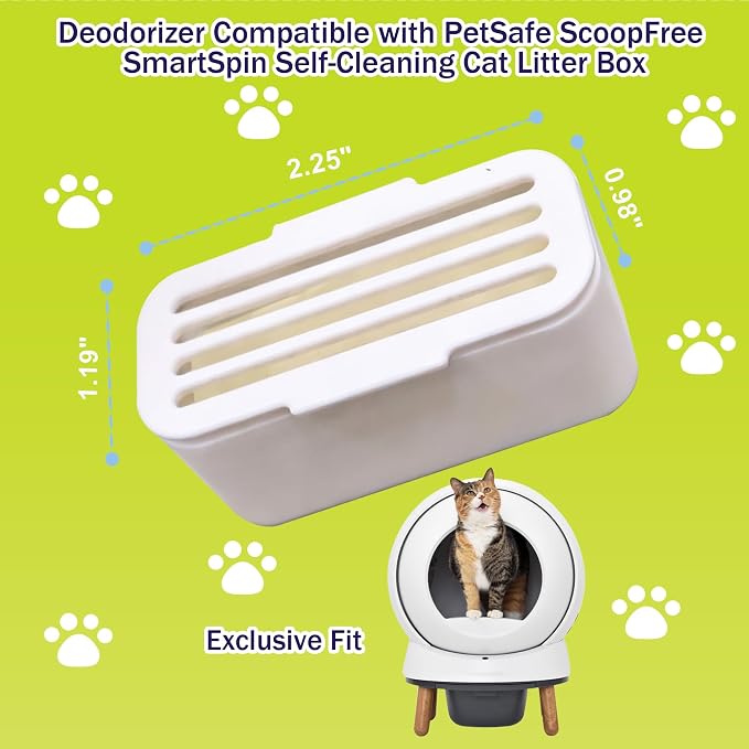 4Pcs Deodorant for PetSafe ScoopFree SmartSpin Self-Cleaning Cat Litter Box, Cat Friendly Natural Plant-Based Odor Suppression