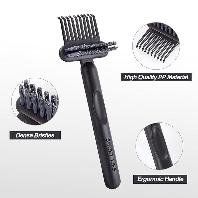 2 Pack Hair Brush Cleaning Tool, 2-in-1 Cleaner Tool, Portable Cleaning Tool Set for Brush Comb Keyboard, Remover Rake for Removing Hair Dust, Home and Salon Use(Black&Green)