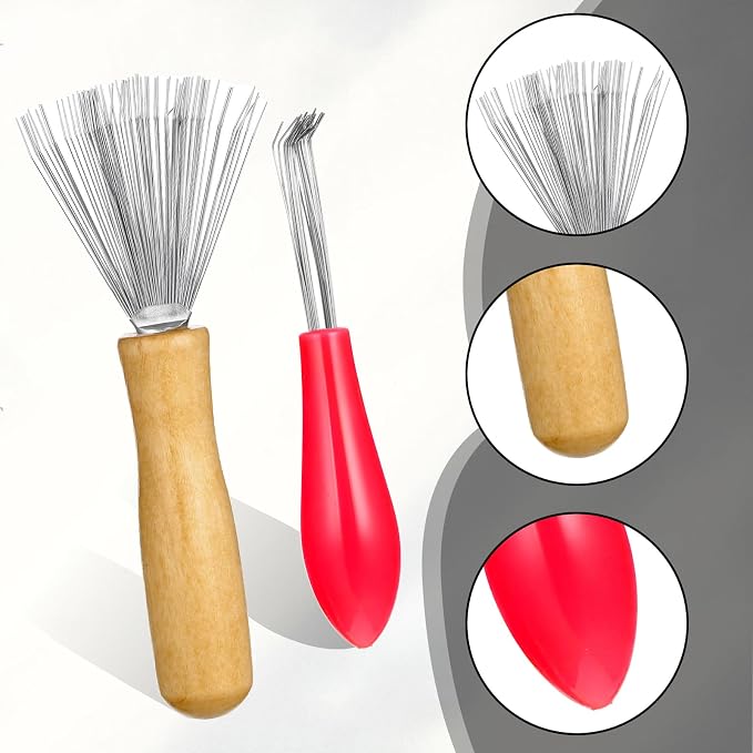 Comb and Brush Cleaner Tool Set, 5-Piece Comb Cleaner Set - Hair Brush Cleaner Rake, Comb Cleaning Brush, Maintenance Hair Comb for Home and Salon Use Removing Hair Dust