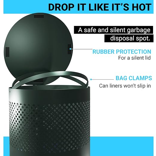 EMMA + OLIVER 11.5 Gallon Stainless Steel Outdoor Trash Can with | Freestanding or Mountable Design, 20 Trash Bags Included, Green
