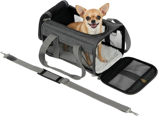Sherpa Original Deluxe Travel Pet Carrier, Airline Approved & Guaranteed On Board - Charcoal Gray, Small
