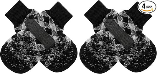 EXPAWLORER Anti Slip Dog Socks to Prevent Licking Paws, Dog Shoes for Hot Pavement, Dog Booties for Small Medium Large Senior Dogs, Traction Control Boots & Paw Protectors for Hardwood Floors