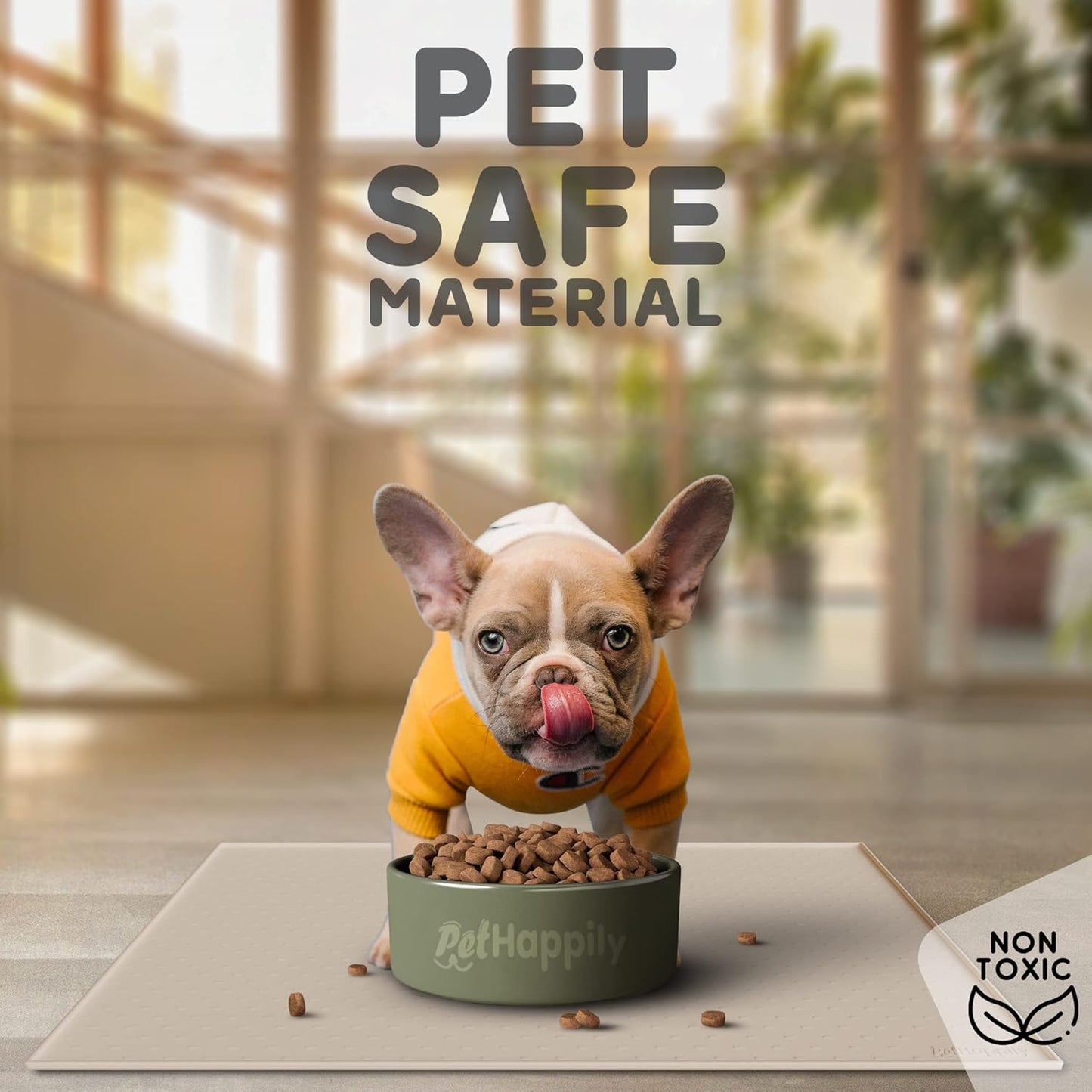 Dog Food Mat - 28x18 Raised Edges Dogs Mat for Food and Water Prevent Spill, Waterproof Cat Food Mats Protect Floors, Easy Clean Dog Bowl Mats for Food and Water, Silicone Pet Feeding Placemats