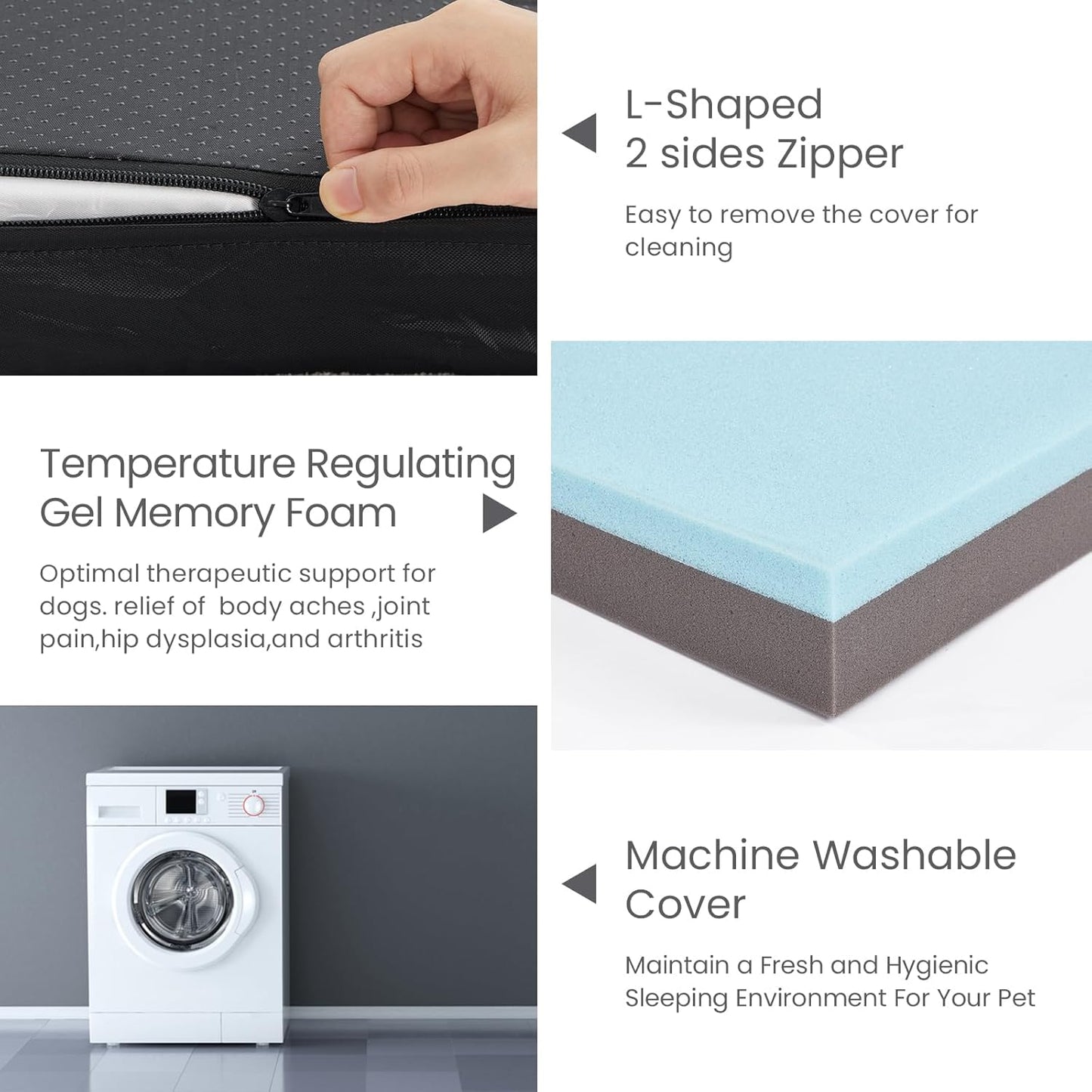 Orthopedic Memory Foam Bed for Large Dogs, Waterproof Cooling Pet Mats for Crate with Removable Washable Cover,Ideal for Arthritic Dogs (Large-35"x 22" x 3", Rose Plush+Blanket)