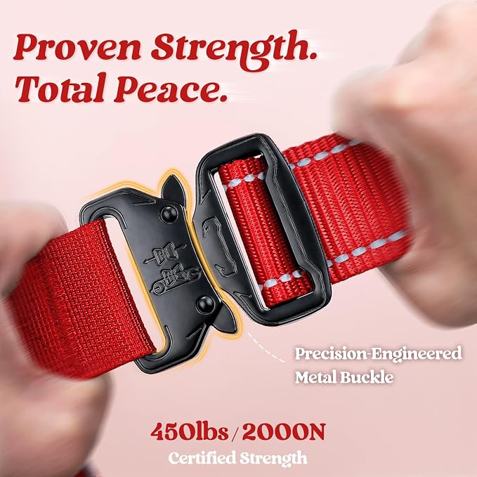 rabbitgoo Tactical Dog Harness for Medium, Heavy Duty Military No Pull Vest | Sturdy Metal Buckles, 5 Adjustments, Molle System, Powerful Pullers for Training, Hunting, Outdoor, Red Reflex, Medium