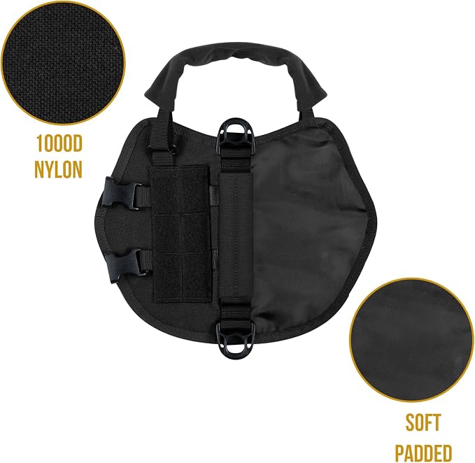 OneTigris Tactical Dog Harness XXS Puppy Vest with Vertical Handle | Tactical XXS puppy harness with vertical handle & fleece padding. Quick-release for easy on/off. Ideal for training & walks.