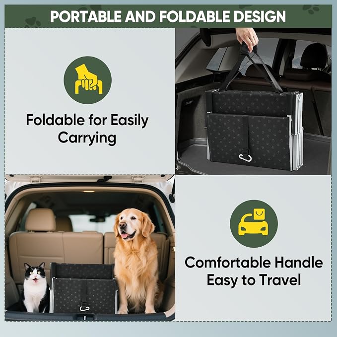 Sakerplus Dog Stairs for Large Dogs, 17.7” Wide Dog Ramps for Car 5 Steps | Foldable Dog Steps with Non Slip Surface, Portable Pet Steps for SUV, High Beds, Truck, Support Up to 200lb