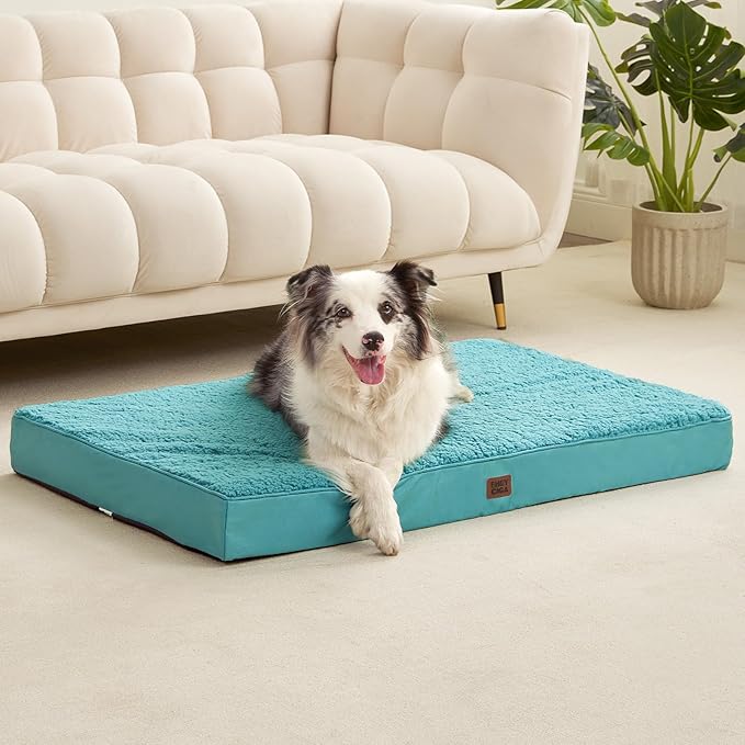 EHEYCIGA Orthopedic Dog Bed Extra Large with Removable Washable Cover, 47IN | Egg Crate Foam Support, Durable Oxford fabric, Non-Slip Bottom, Machine Washable, Soft Waterproof Plush Pet Bed Mat For Crate