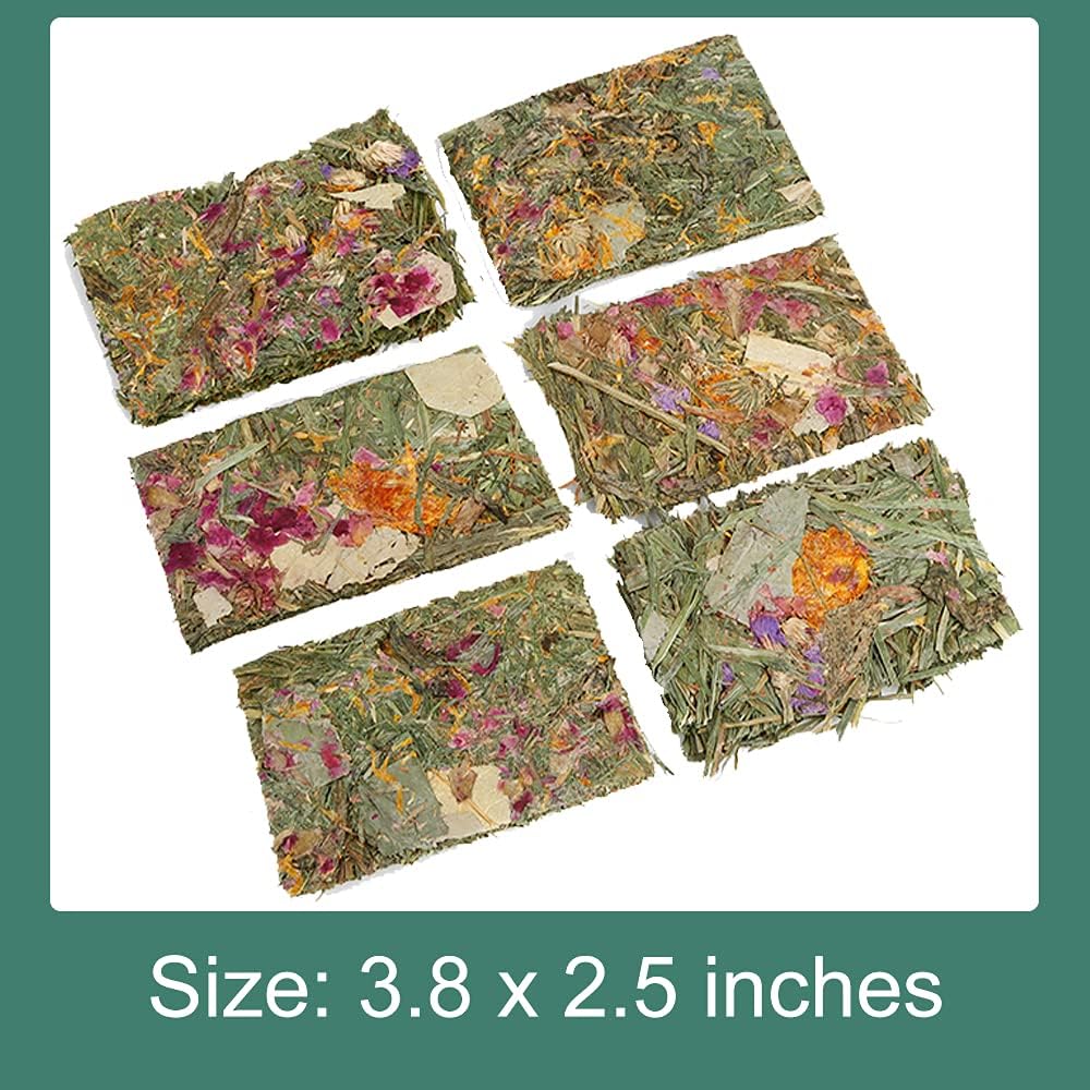 Abizoo Rabbit Treat,Natural Molar Timothy Hay Herbal Floral Scent Snack Chew Toys Gift for Bunny Chinchillas Hamster Gerbils,12 Pcs Small Animals Cage Accessories Guinea Pig Treats