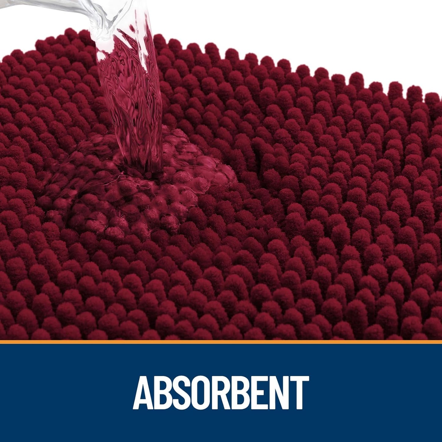 OLANLY Dog Door Mat for Muddy Paws 54x32, Absorbs Moisture and Dirt, Absorbent Non-Slip Washable Doormat, Quick Dry Chenille Mud Mat for Dogs, Entry Indoor Entryway Carpet for Inside Floor, Burgundy